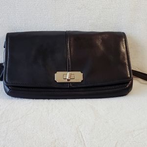 Coach Black Leather Wristlet/Clutch